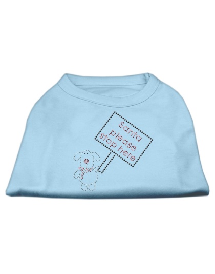 Santa Stop Here Shirts Baby Blue LG