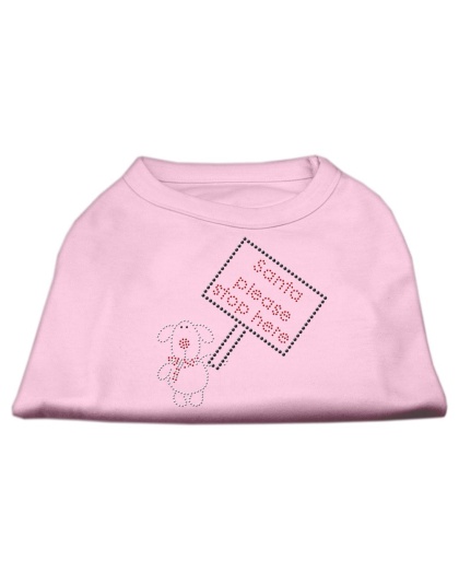 Santa Stop Here Shirts Light Pink LG