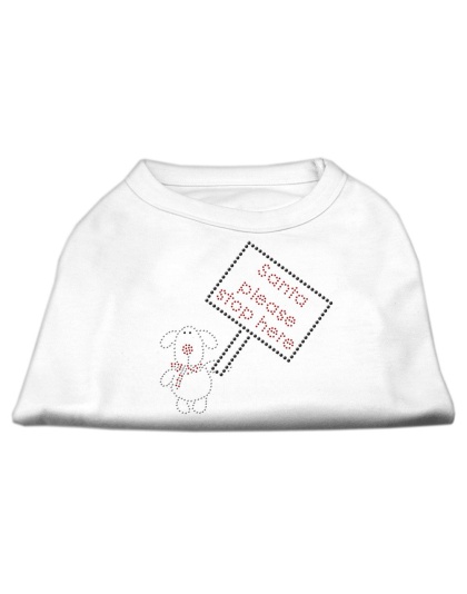 Santa Stop Here Shirts White LG