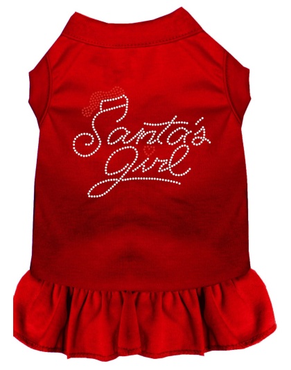 Santa's Girl Rhinestone Dog Dress Red 4X