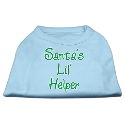 Santa's Lil' Helper Screen Print Shirt Baby Blue Lg