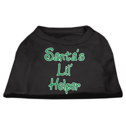 Santa's Lil' Helper Screen Print Shirt Black Lg