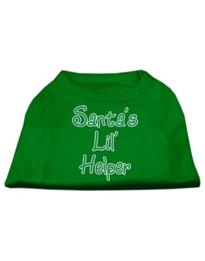 Santa's Lil' Helper Screen Print Shirt Emerald Green Lg