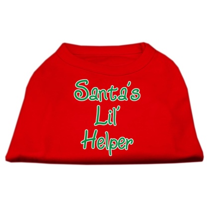 Santa's Lil' Helper Screen Print Shirt Red Lg