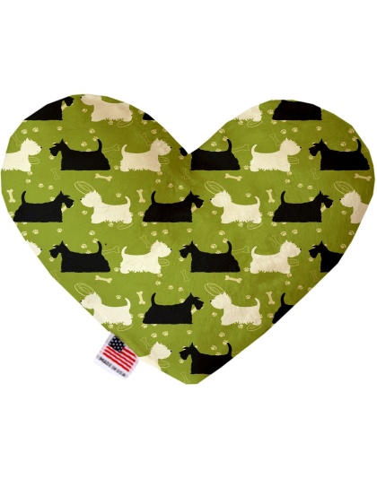 Scottie and Westie 6 inch Canvas Heart Dog Toy