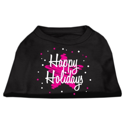 Scribble Happy Holidays Screenprint Shirts Black L