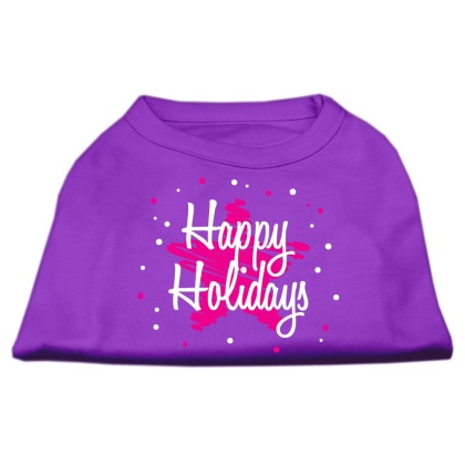 Scribble Happy Holidays Screenprint Shirts Purple L