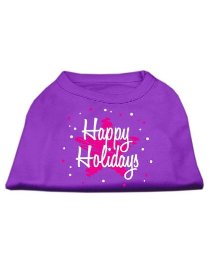 Scribble Happy Holidays Screenprint Shirts Purple L