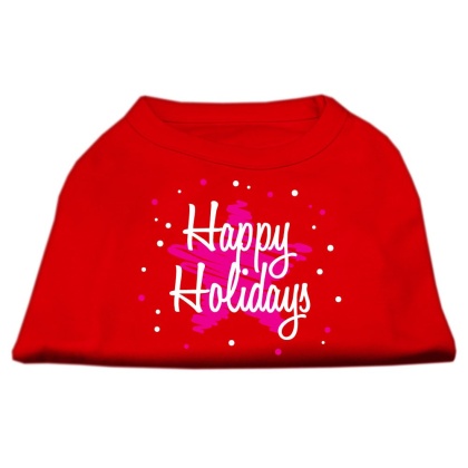 Scribble Happy Holidays Screenprint Shirts Red L