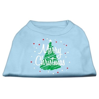 Scribbled Merry Christmas Screenprint Shirts Baby Blue L