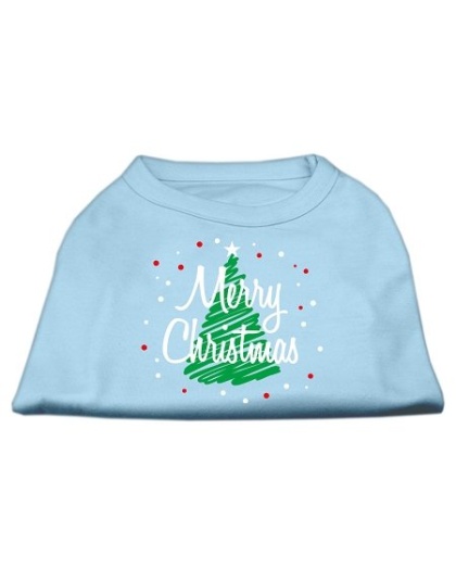 Scribbled Merry Christmas Screenprint Shirts Baby Blue L