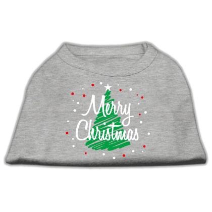 Scribbled Merry Christmas Screenprint Shirts Grey L