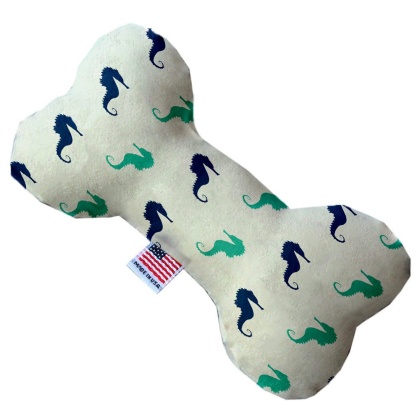 Seahorses 10 Inch Canvas Bone Dog Toy