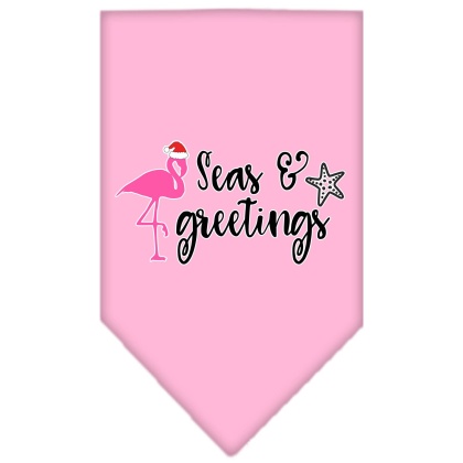 Seas and Greetings Screen Print Bandana Light Pink Large