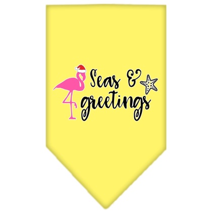 Seas and Greetings Screen Print Bandana Yellow Large