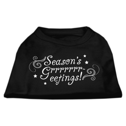 Seasons Greetings Screen Print Shirt Black L