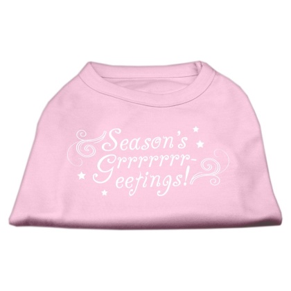 Seasons Greetings Screen Print Shirt Light Pink L