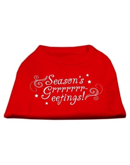 Seasons Greetings Screen Print Shirt Red L