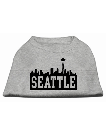 Seattle Skyline Screen Print Shirt Grey Lg