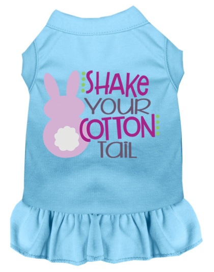 Shake Your Cotton Tail Screen Print Dog Dress Baby Blue 4X (22)