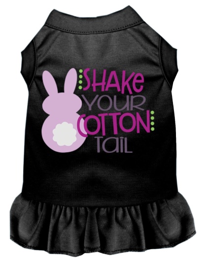 Shake Your Cotton Tail Screen Print Dog Dress Black 4X (22)