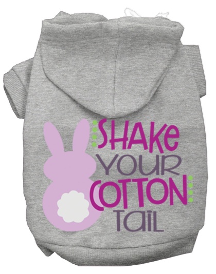 Shake Your Cotton Tail Screen Print Dog Hoodie Grey L