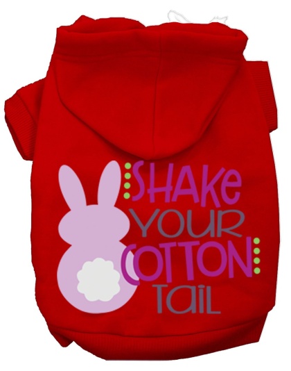 Shake Your Cotton Tail Screen Print Dog Hoodie Red L