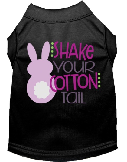 Shake Your Cotton Tail Screen Print Dog Shirt Black Lg