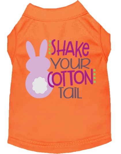 Shake Your Cotton Tail Screen Print Dog Shirt Orange Lg