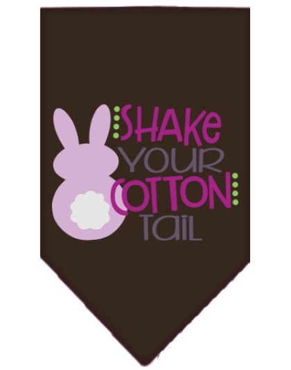 Shake Your Cotton Tail Screen Print Pet Bandana Cocoa Large