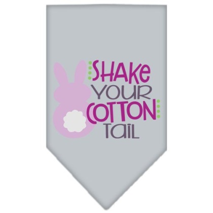 Shake Your Cotton Tail Screen Print Pet Bandana Grey Large