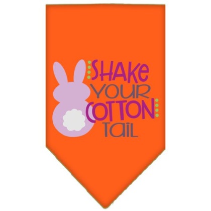 Shake Your Cotton Tail Screen Print Pet Bandana Orange Large