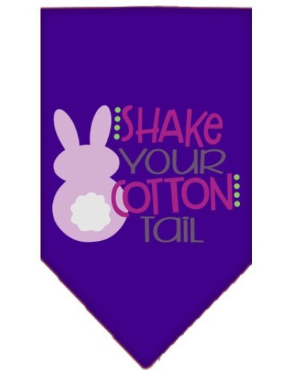 Shake Your Cotton Tail Screen Print Pet Bandana Purple Large