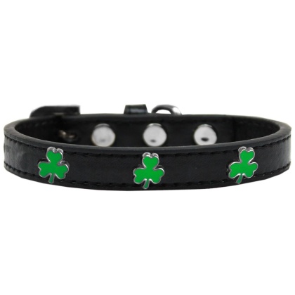 Shamrock Widget Dog Collar Black Size 10