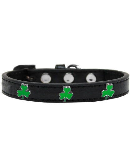 Shamrock Widget Dog Collar Black Size 10