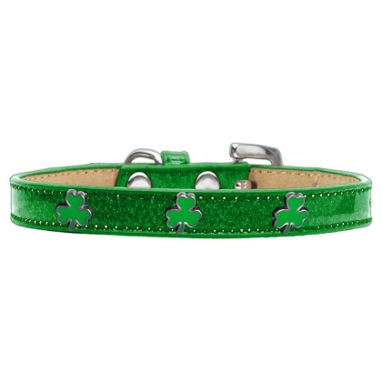 Shamrock Widget Dog Collar Emerald Green Ice Cream Size 10