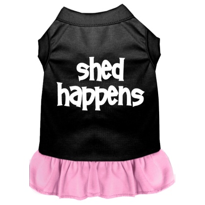 Shed Happens Screen Print Dress Black with Light Pink Med