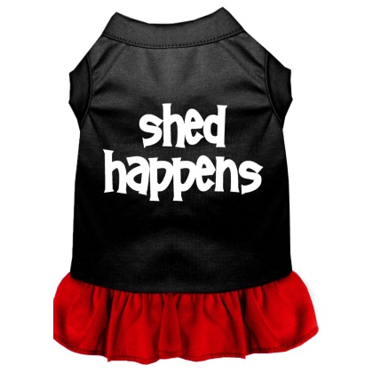 Shed Happens Screen Print Dress Black with Red Lg