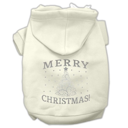 Shimmer Christmas Tree Pet Hoodies Cream Size Lg