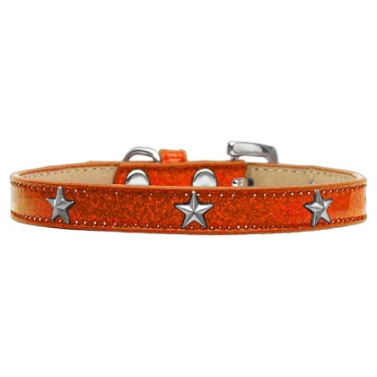 Silver Star Widget Dog Collar Orange Ice Cream Size 10