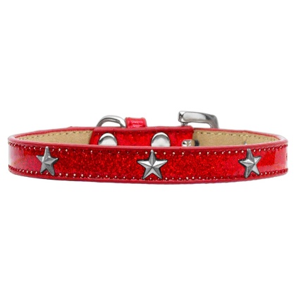 Silver Star Widget Dog Collar Red Ice Cream Size 10