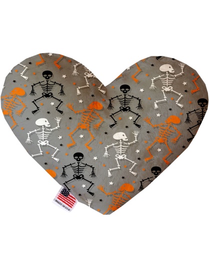 Skeletons Dancing 6 Inch Canvas Heart Dog Toy