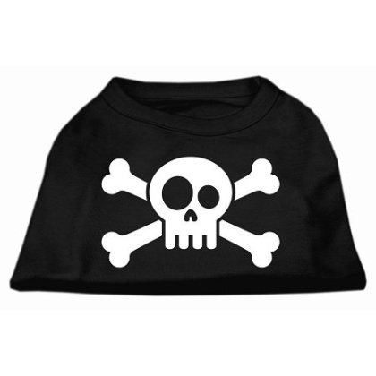 Skull Crossbone Screen Print Shirt Black Lg