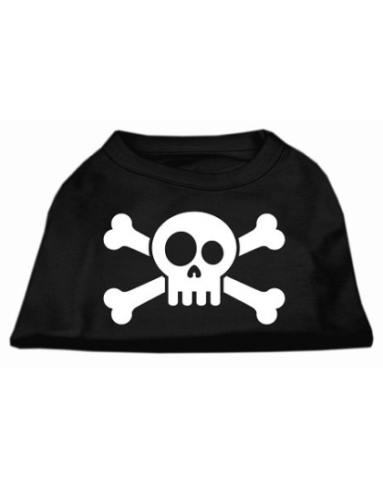 Skull Crossbone Screen Print Shirt Black Lg