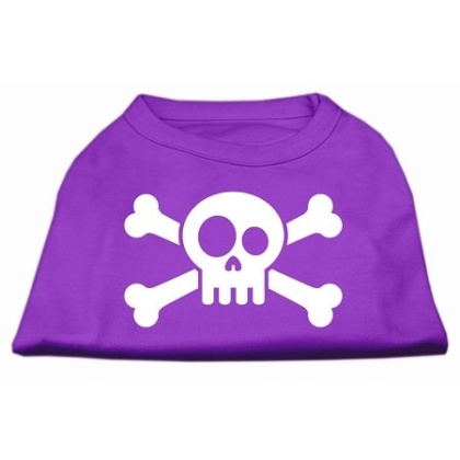 Skull Crossbone Screen Print Shirt Purple Lg