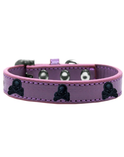 Skull Widget Dog Collar Lavender Size 10