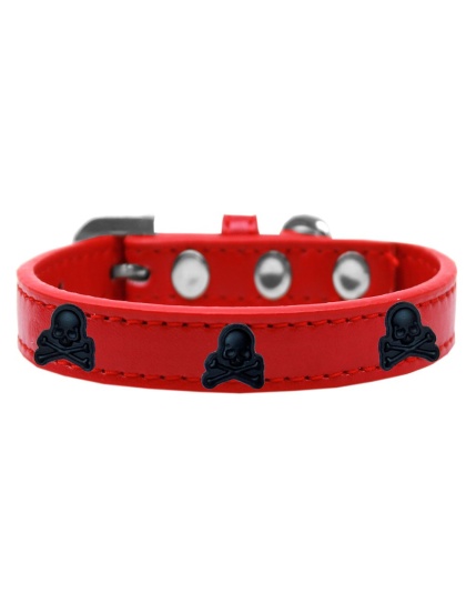 Skull Widget Dog Collar Red Size 10