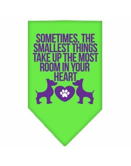 Smallest Things Screen Print Bandana Lime Green Large