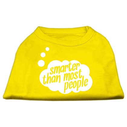 Smarter then Most People Screen Printed Dog Shirt Yellow Lg