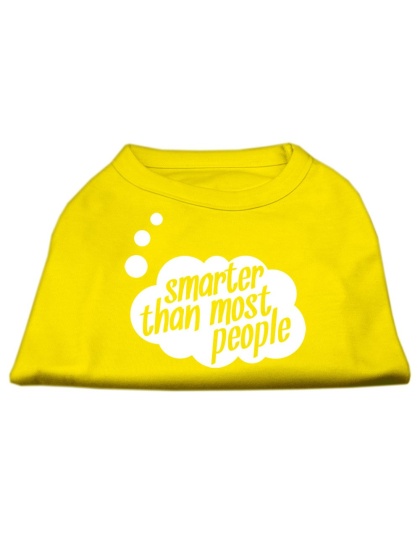 Smarter then Most People Screen Printed Dog Shirt Yellow Lg